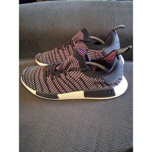 Adidas NMD R1 STLT Primeknit Shoes Mens Size 13 Black Pink White Boost CQ2386